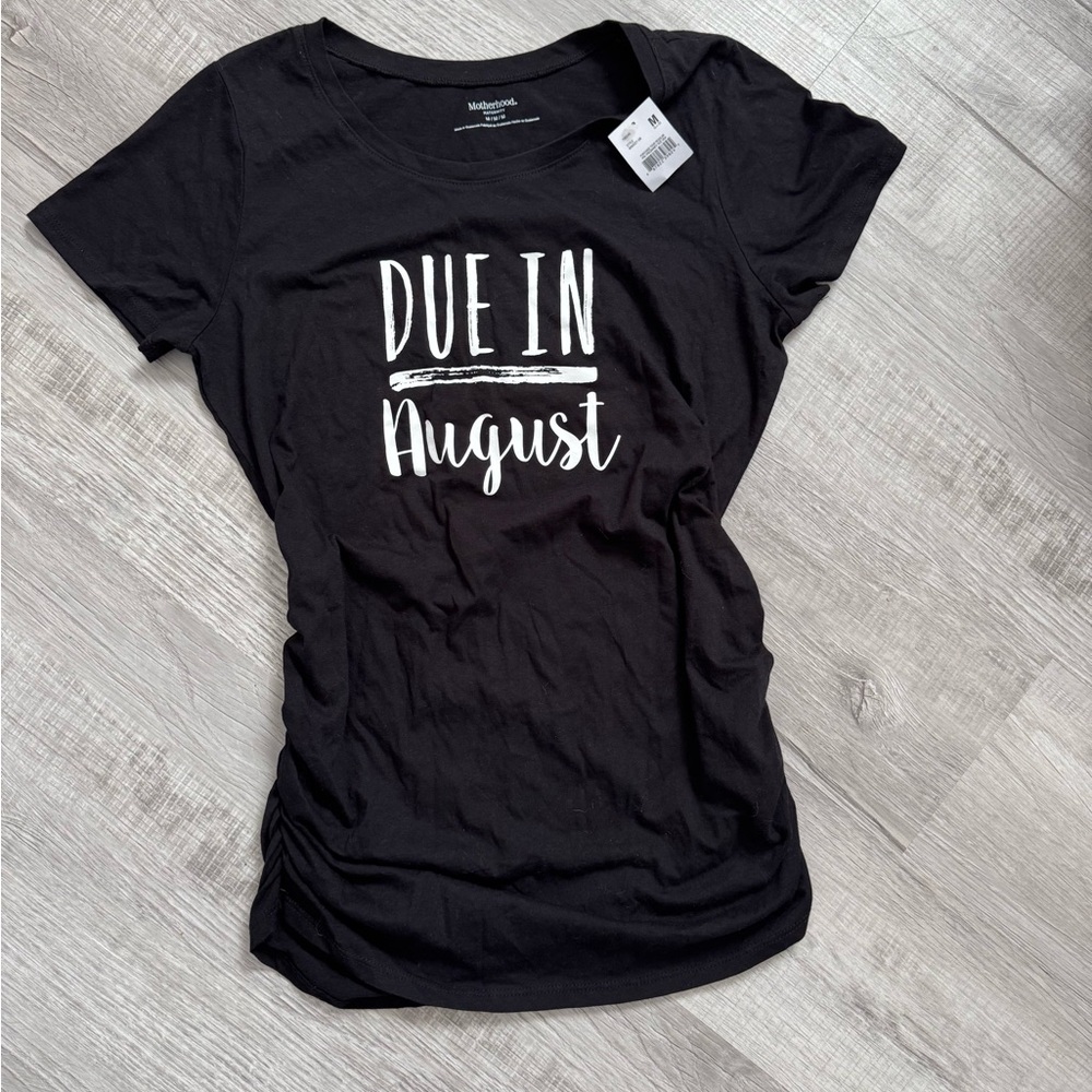 Black Maternity T-Shirt - Due In August